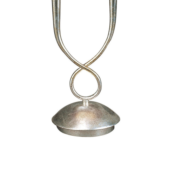 Paola Twin Table Lamp In Painted Silver With Cream Fabric Shades