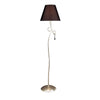 Paola Floor Lamp In Painted Silver & Black With Black Fabric Shade