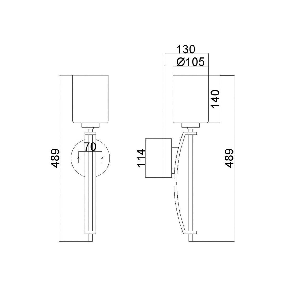 Taylor Long Single IP44 Wall Light in Polished Chrome with Opal Etched Glass