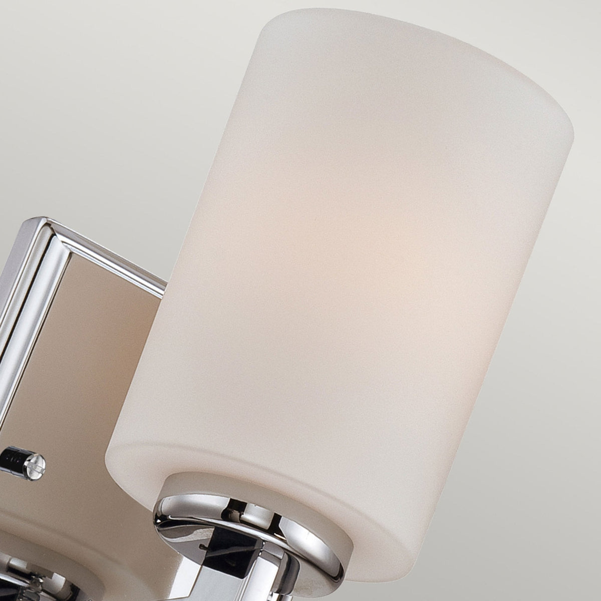 Taylor Short Single IP44 Wall Light in Polished Chrome with Opal Etched Glass