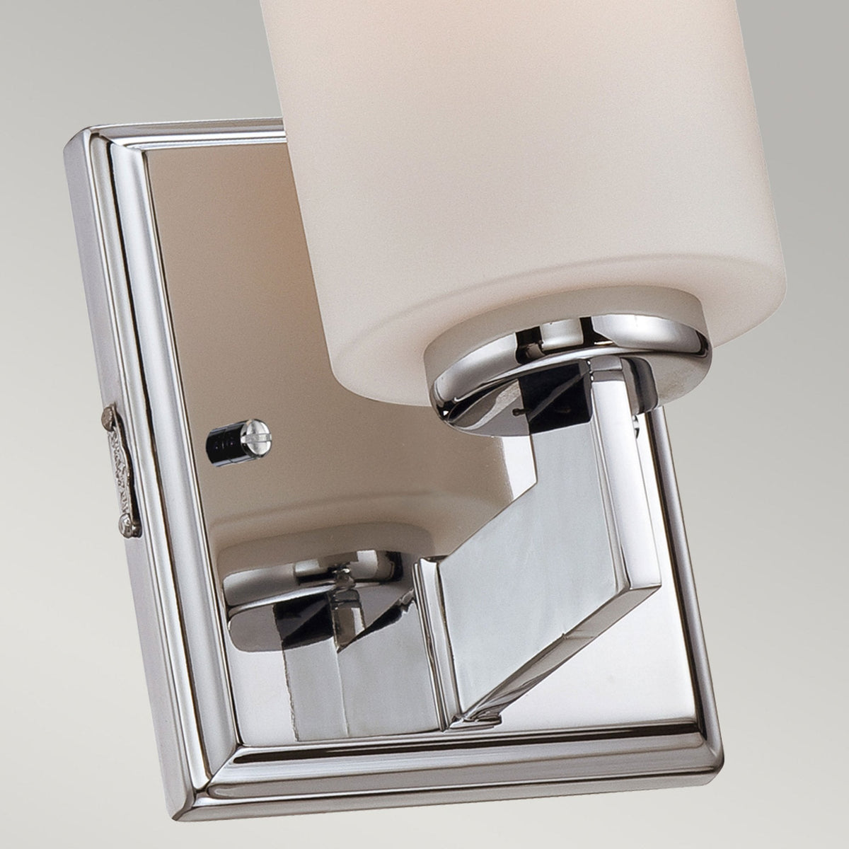 Taylor Short Single IP44 Wall Light in Polished Chrome with Opal Etched Glass