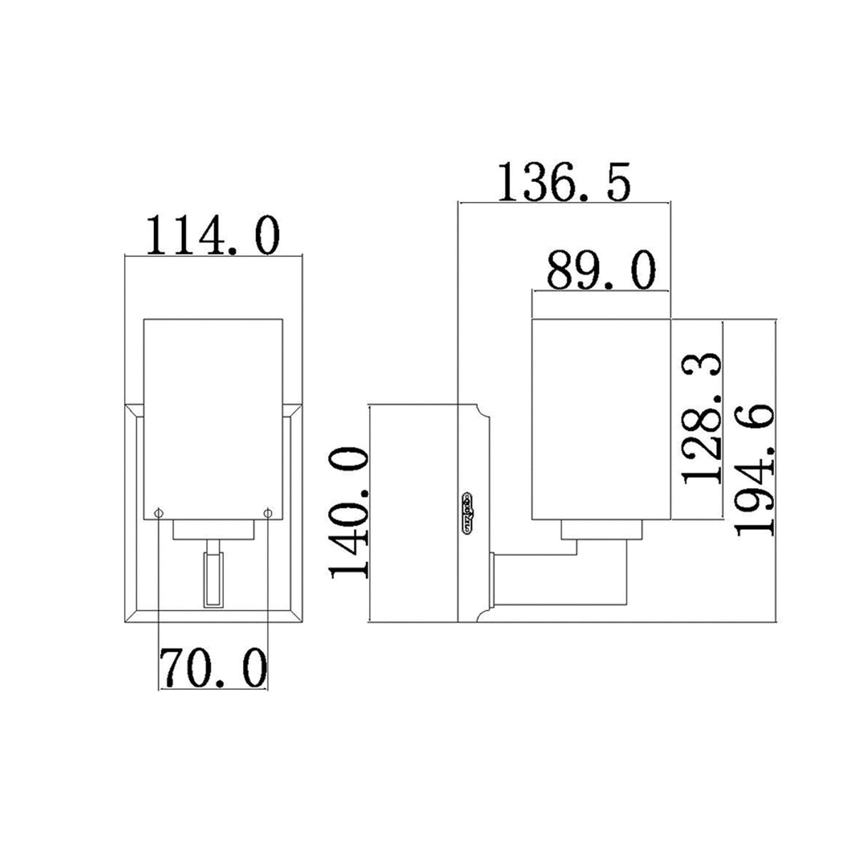 Taylor Short Single IP44 Wall Light in Polished Chrome with Opal Etched Glass