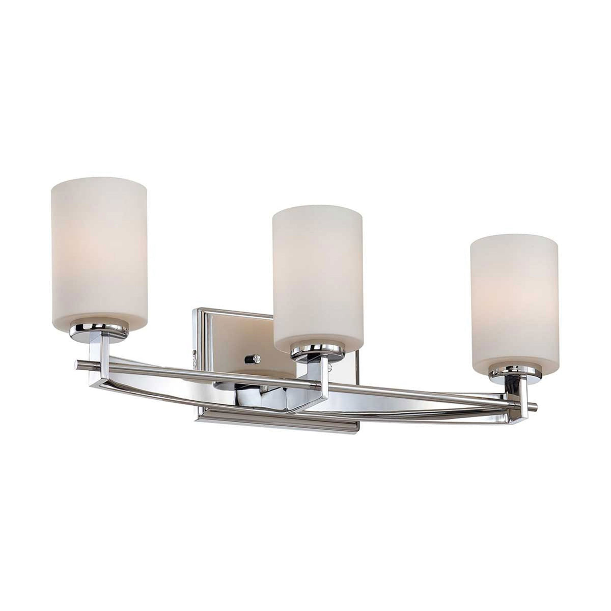 Taylor Triple IP44 Wall Light in Polished Chrome with Opal Etched Glass