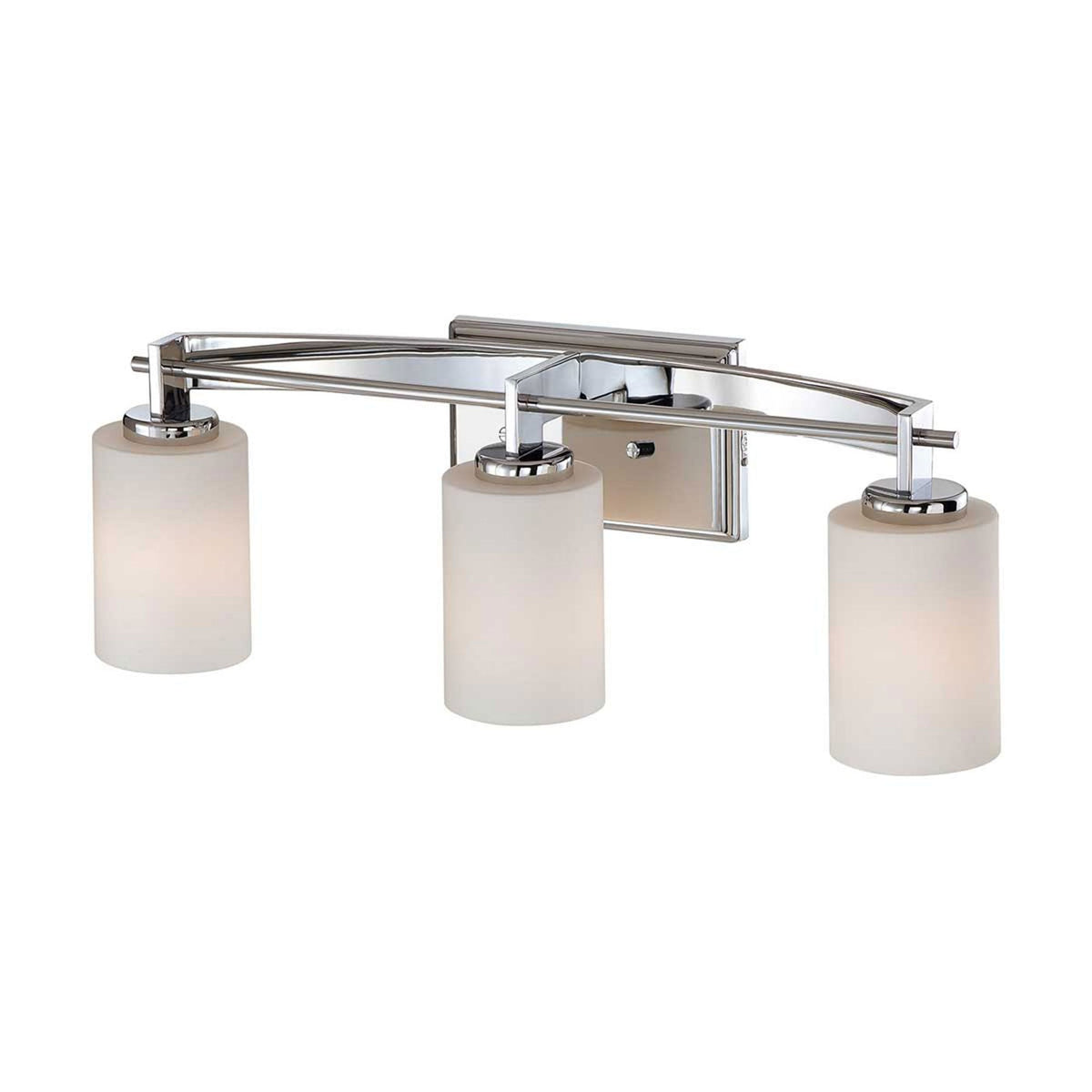 Taylor Triple IP44 Wall Light in Polished Chrome with Opal Etched Glass
