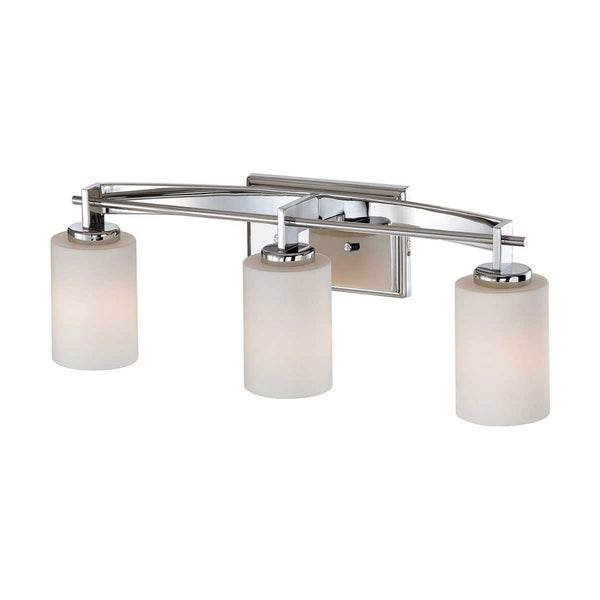 Taylor Triple IP44 Wall Light in Polished Chrome with Opal Etched Glass