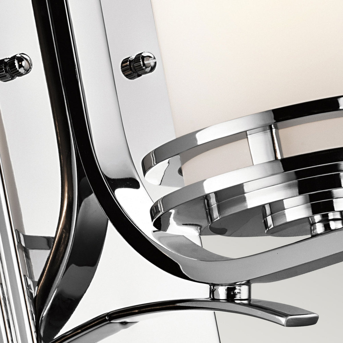 Hendrik Single IP44 Wall Light in Polished Chrome with Satin Etched Opal Glass