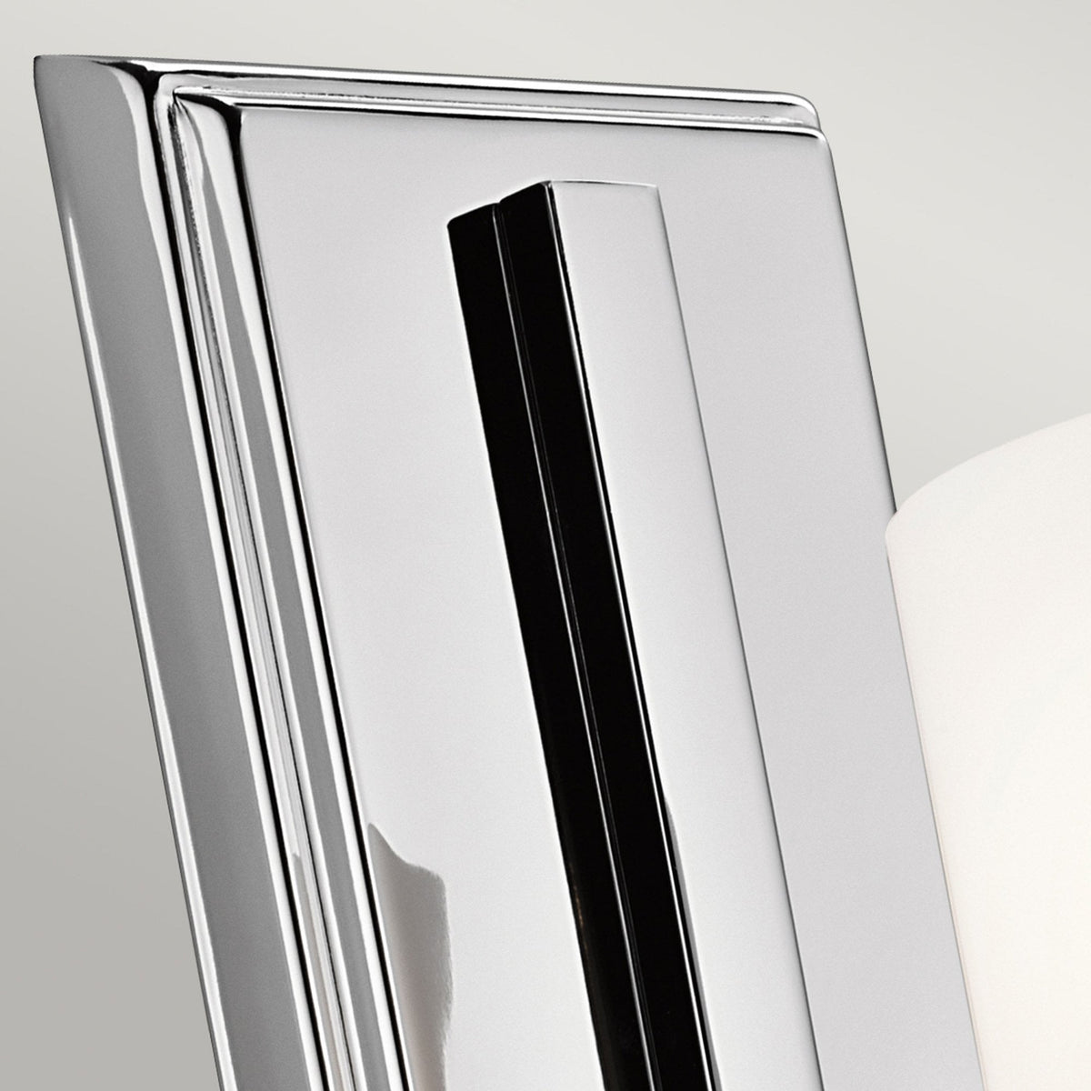 Hendrik Single IP44 Wall Light in Polished Chrome with Satin Etched Opal Glass