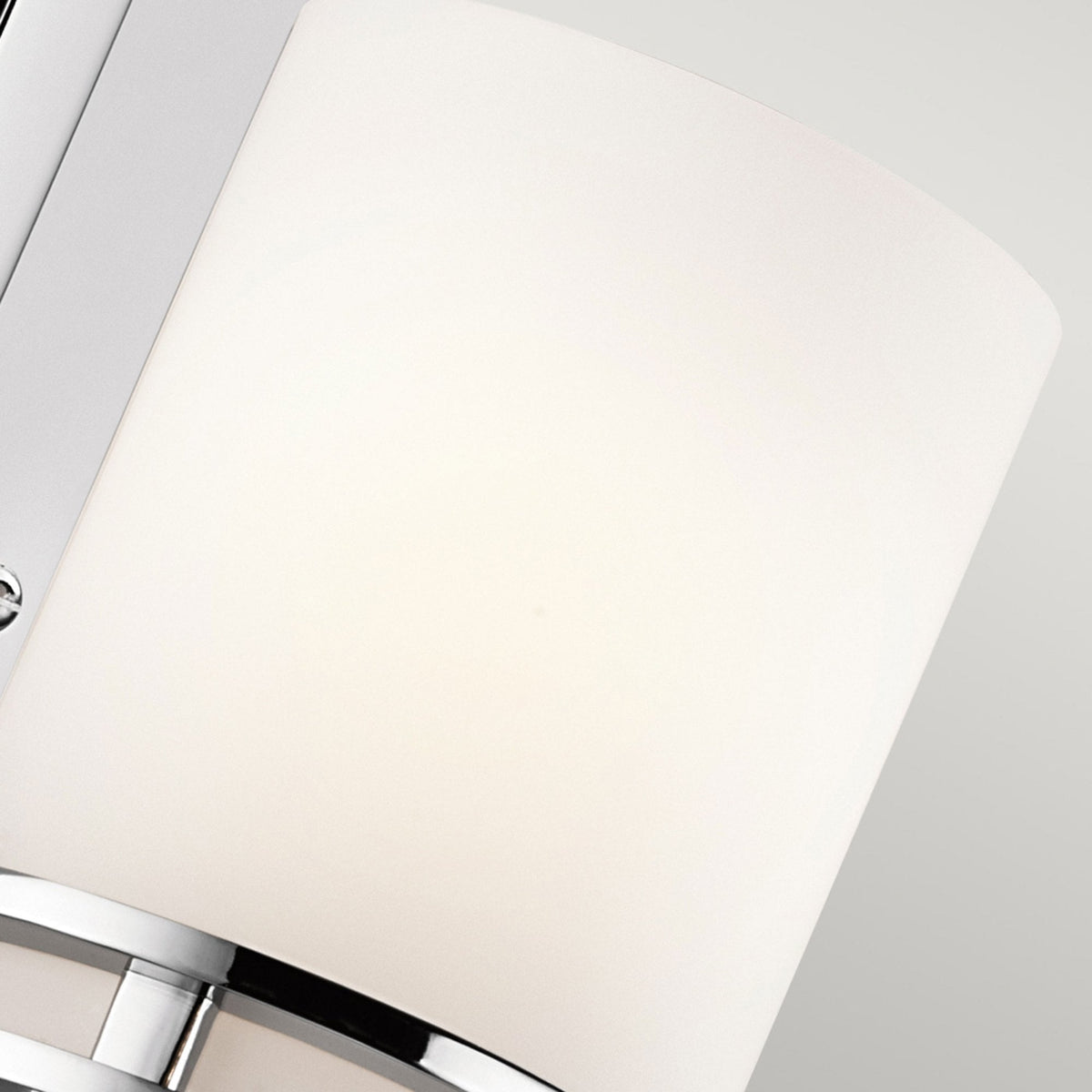 Hendrik Single IP44 Wall Light in Polished Chrome with Satin Etched Opal Glass
