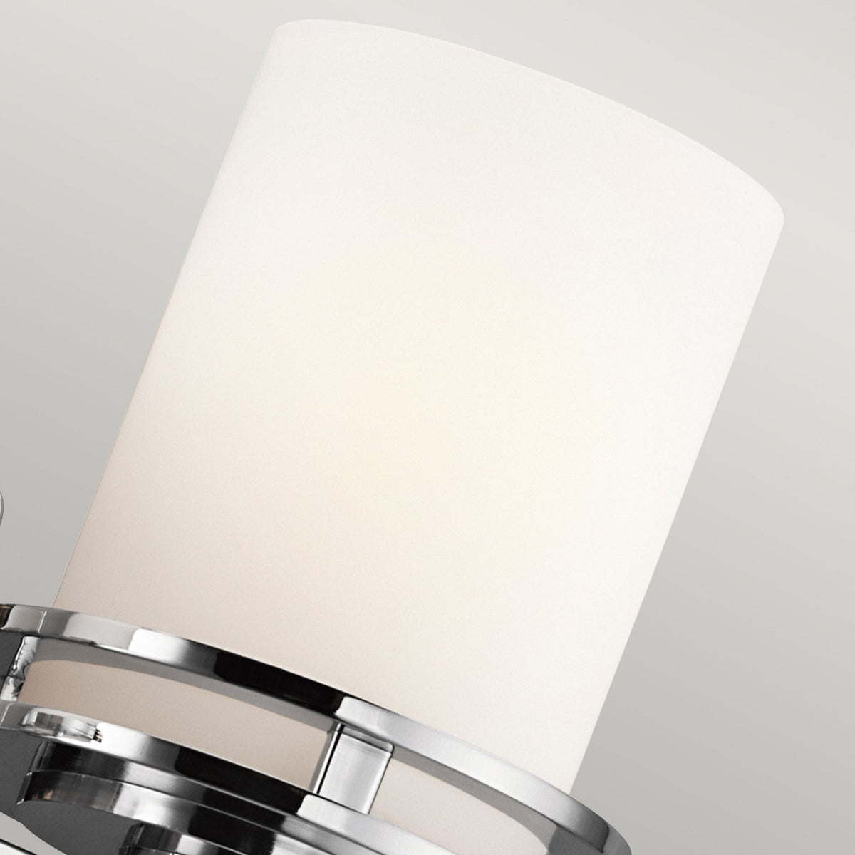 Hendrik Twin IP44 Wall Light in Polished Chrome with Satin Etched Opal Glass