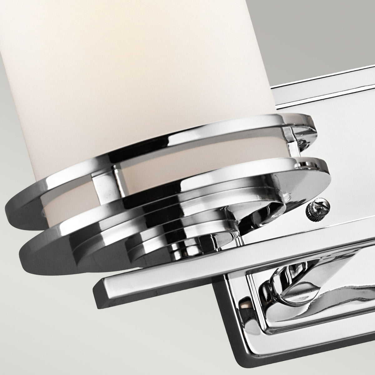 Hendrik Twin IP44 Wall Light in Polished Chrome with Satin Etched Opal Glass
