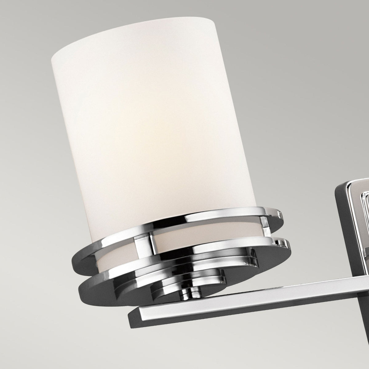Hendrik Triple IP44 Wall Light in Polished Chrome with Satin Etched Opal Glass