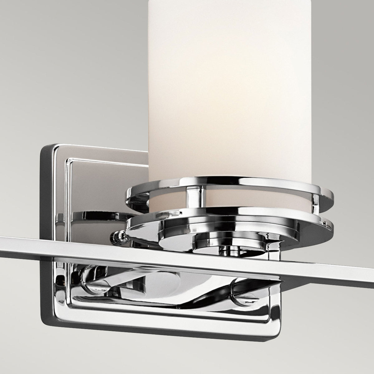 Hendrik Triple IP44 Wall Light in Polished Chrome with Satin Etched Opal Glass