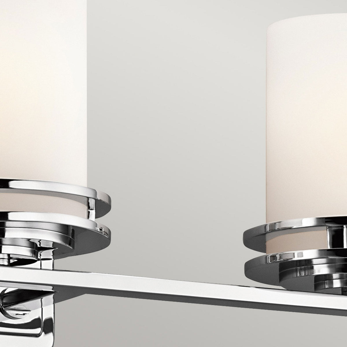 Hendrik Triple IP44 Wall Light in Polished Chrome with Satin Etched Opal Glass