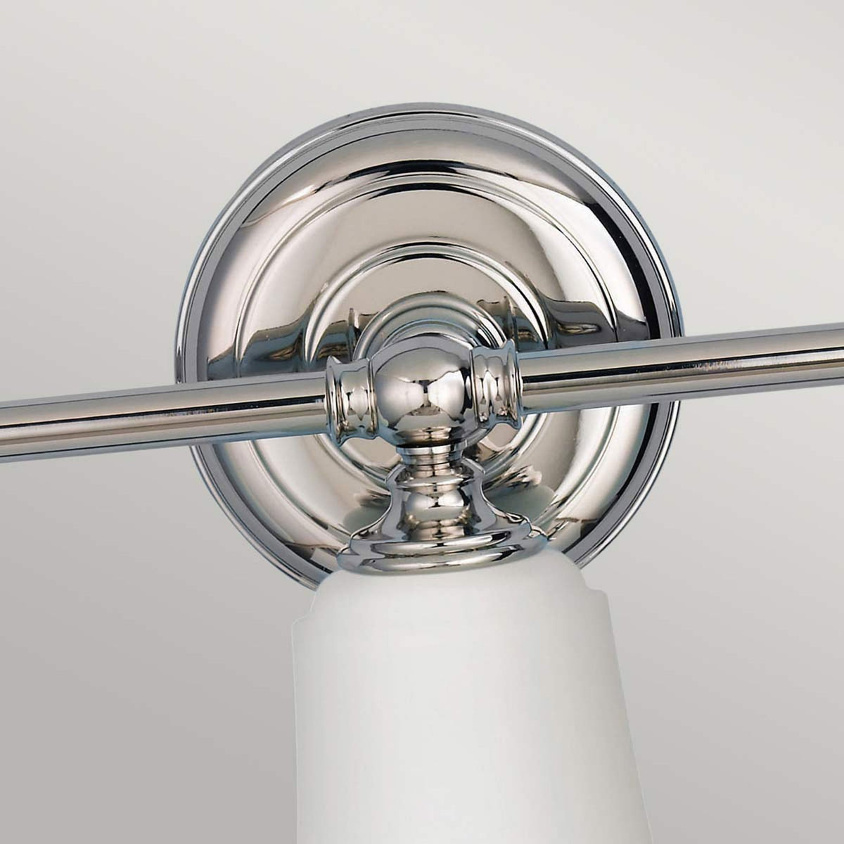 Huguenot Lake IP44 Triple Wall Light in Polished Chrome & Opal Glass