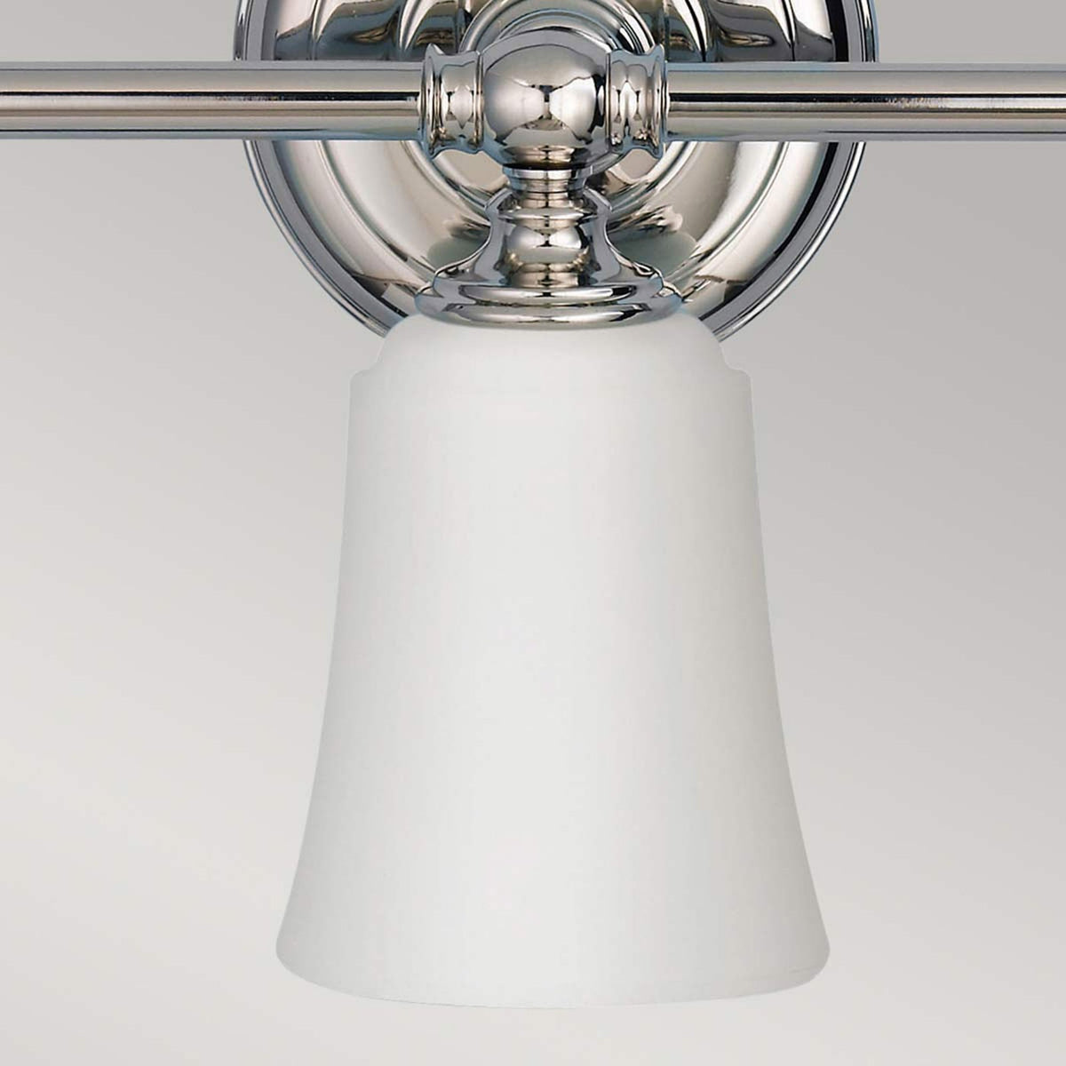 Huguenot Lake IP44 Triple Wall Light in Polished Chrome & Opal Glass