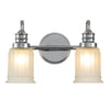 Swell Twin IP44 Wall Light in Polished Chrome with Frosted Glass