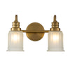Swell Twin IP44 Wall Light in Burnished Brass with Frosted Glass