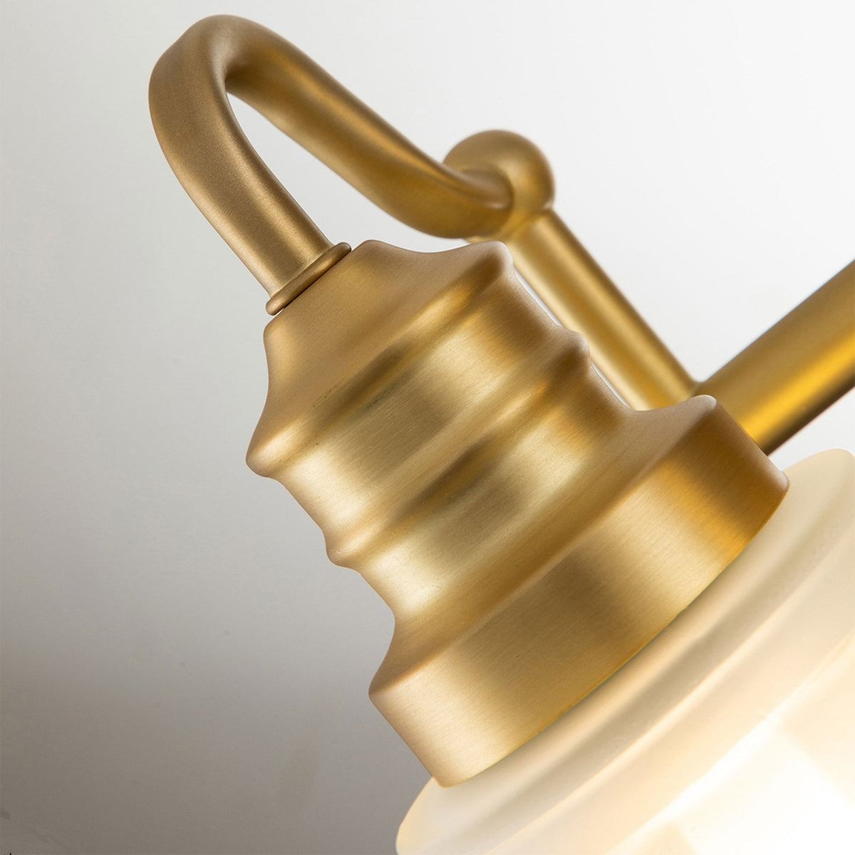 Swell Twin IP44 Wall Light in Burnished Brass with Frosted Glass
