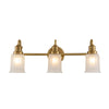 Swell Triple IP44 Wall Light in Burnished Brass with Frosted Glass