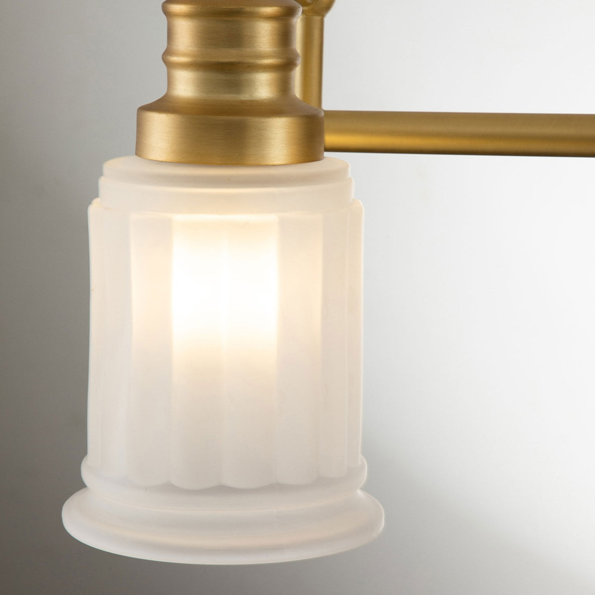 Swell Triple IP44 Wall Light in Burnished Brass with Frosted Glass