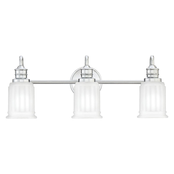 Swell Triple IP44 Wall Light in Polished Chrome with Frosted Glass