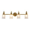 Swell Four Lamp IP44 Wall Light in Burnished Brass with Frosted Glass