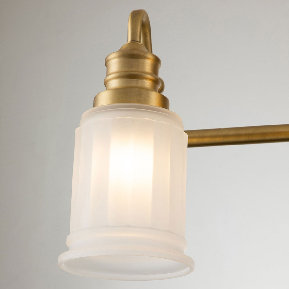Swell Four Lamp IP44 Wall Light in Burnished Brass with Frosted Glass