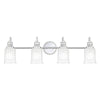 Swell Four Lamp IP44 Wall Light in Polished Chrome with Frosted Glass