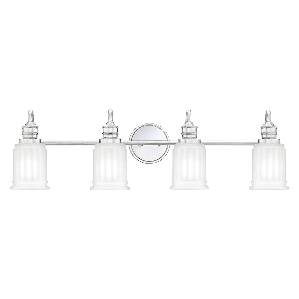 Swell Four Lamp IP44 Wall Light in Polished Chrome with Frosted Glass