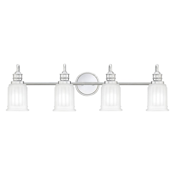 Swell Four Lamp IP44 Wall Light in Polished Chrome with Frosted Glass