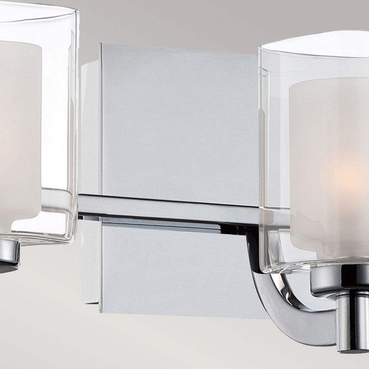 Kolt Triple IP44 Wall Light in Polished Chrome with Opal and Clear Glass Shades