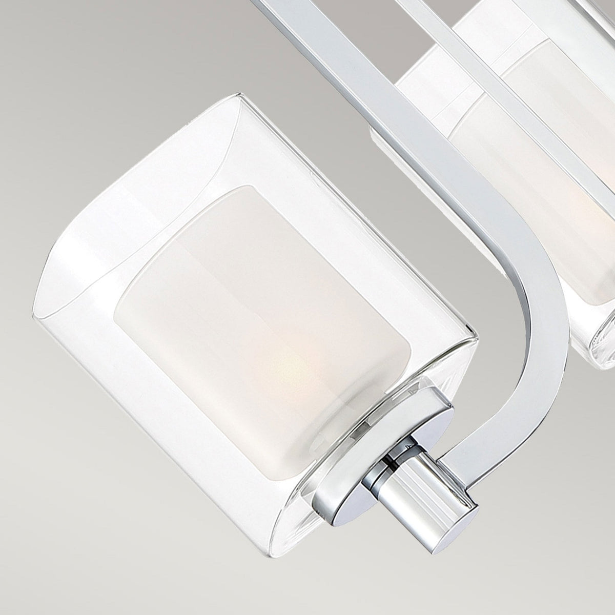 Kolt Triple IP44 Semi Flush Ceiling Light in Polished Chrome with Opal and Clear Glass Shades