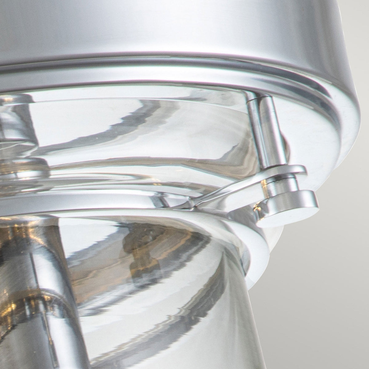 Whistling IP44 Ceiling Light in Polished Chrome with Clear Glass Shade