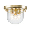 Whistling IP44 Ceiling Light in Polished Brass with Clear Glass Shade