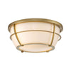 Chance IP44 Ceiling Light in Painted Natural Brass with Opal Glass Shade