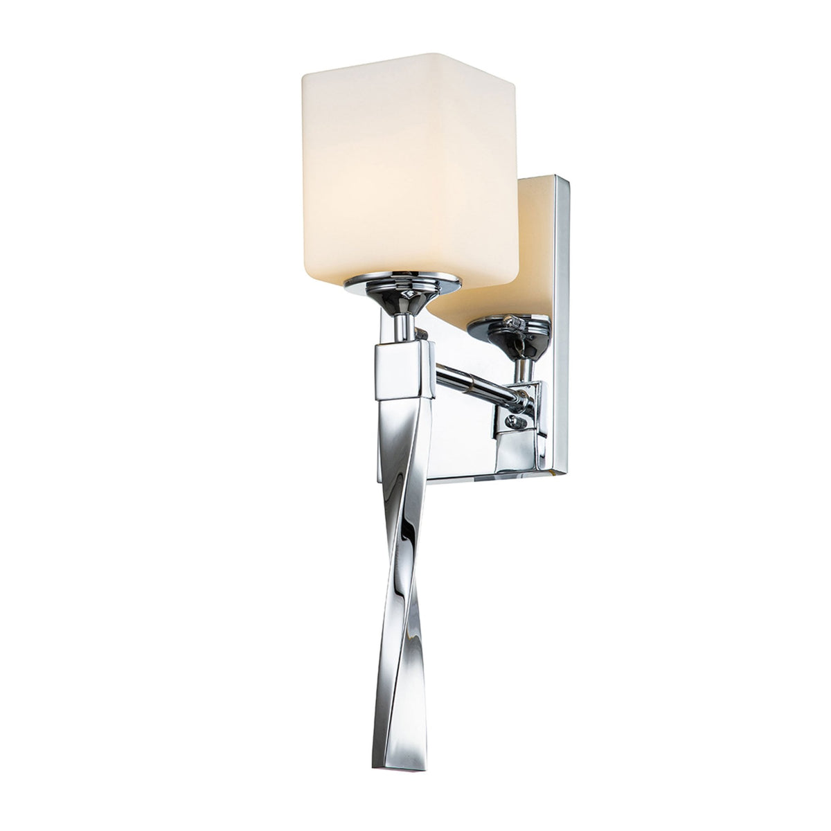 Marette IP44 Wall Light in Polished Chrome with Opal Glass Shade