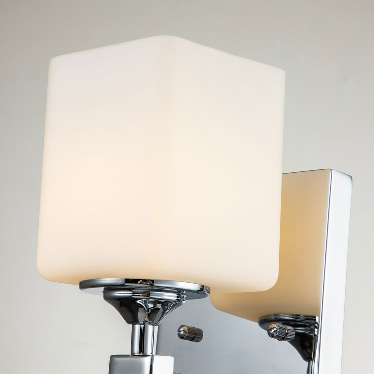 Marette IP44 Wall Light in Polished Chrome with Opal Glass Shade