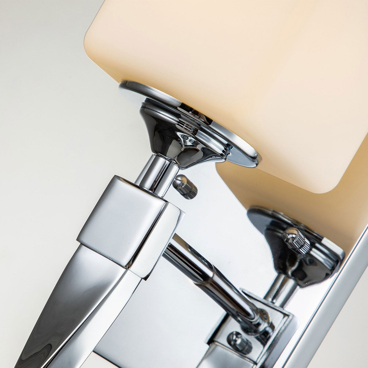 Marette IP44 Wall Light in Polished Chrome with Opal Glass Shade