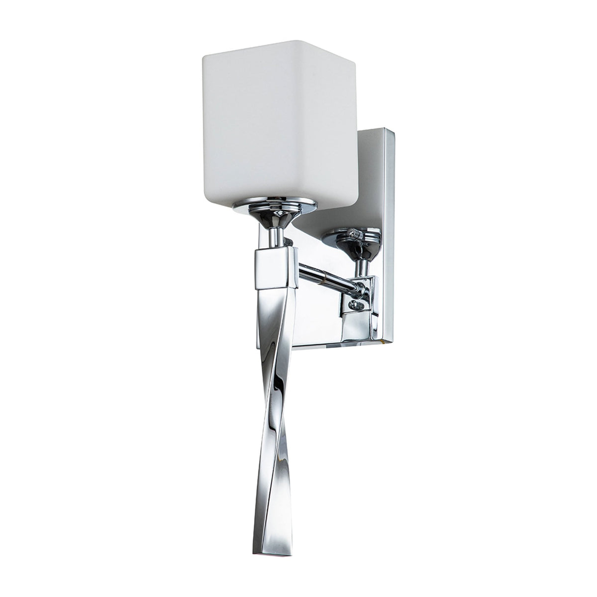 Marette IP44 Wall Light in Polished Chrome with Opal Glass Shade