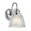 Dublin IP44 Wall Light in Polished Chrome with Pressed Glass Shade