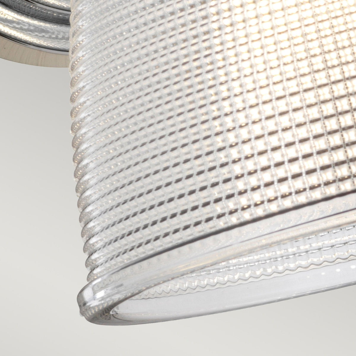 Dublin IP44 Wall Light in Polished Chrome with Pressed Glass Shade