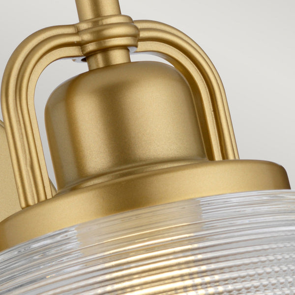 Dublin IP44 Wall Light in Painted Natural Brass with Pressed Glass Shade