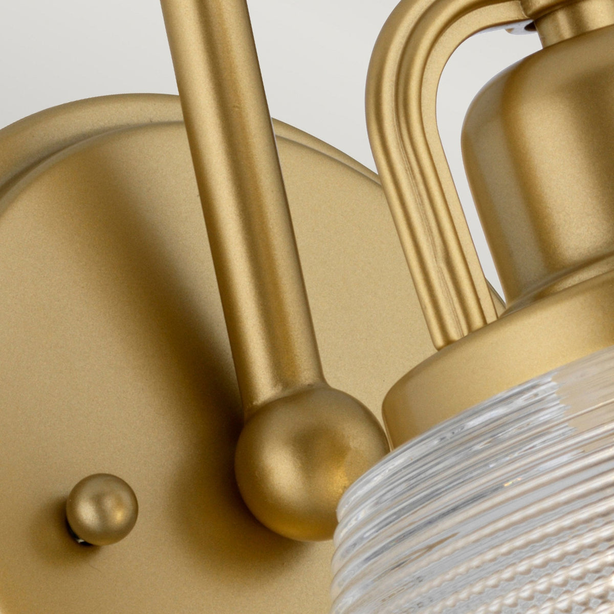 Dublin IP44 Wall Light in Painted Natural Brass with Pressed Glass Shade