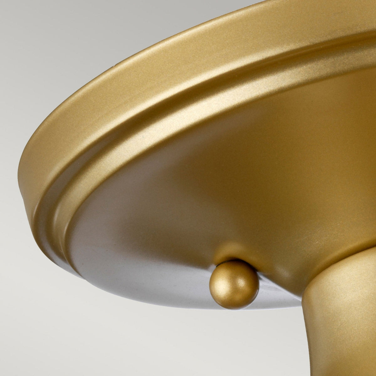Dublin IP44 Semi Flush Ceiling Light in Painted Natural Brass with Pressed Glass Shade