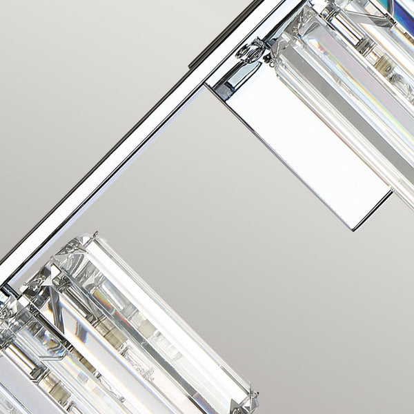 Divine Triple IP44 Wall Light in Polished Chrome with Crystal Glass Slats