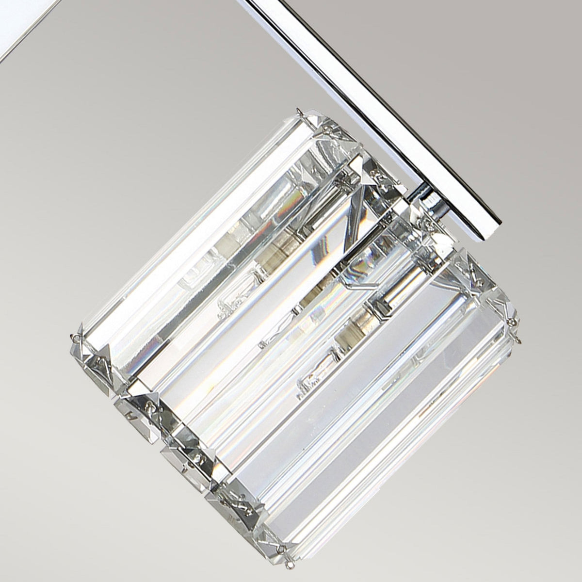 Divine Triple IP44 Wall Light in Polished Chrome with Crystal Glass Slats