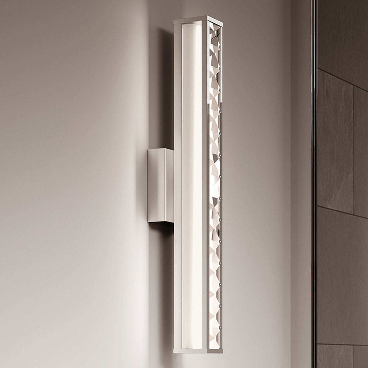 Jessie IP44 LED Wall Light in Polished Chrome with Faceted Crystals