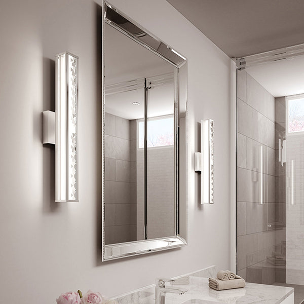 Jessie IP44 LED Wall Light in Polished Chrome with Faceted Crystals