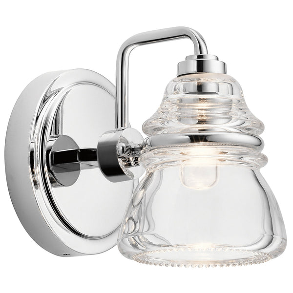Talland Single IP44 Wall Light in Polished Chrome with Clear Glass Shade
