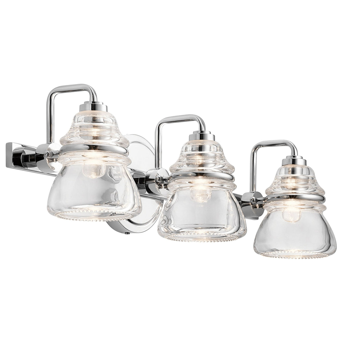 Talland Triple IP44 Wall Light in Polished Chrome with Clear Glass Shades